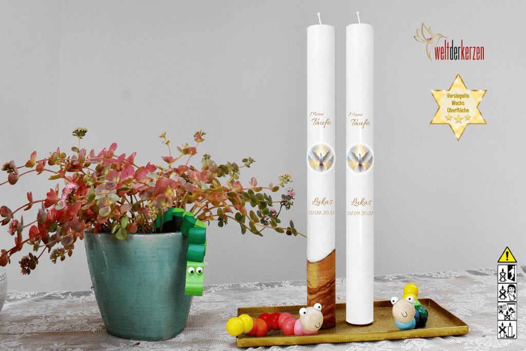 Taufkerze  Ø 4 x 40 cm "Heiliger Geist"