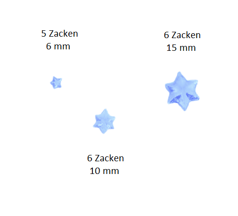 Verzierwachs Sterne 10 mm mit 6 Zacken Hellblau (4 Stück)