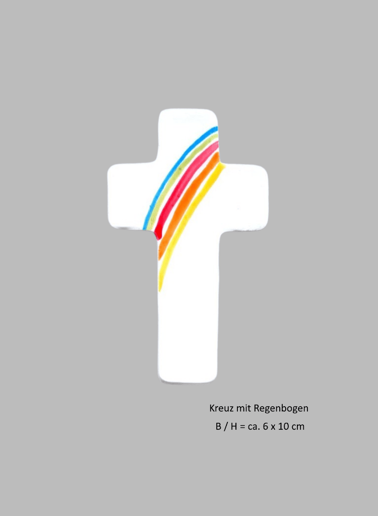 Verzierwachs Kreuz 100 x 60 mm mit Regenbogen (1 Stück)