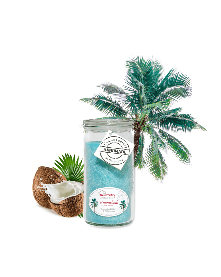 Kurzurlaub - Mini Jumbo hochwertige Duftkerze im Glas