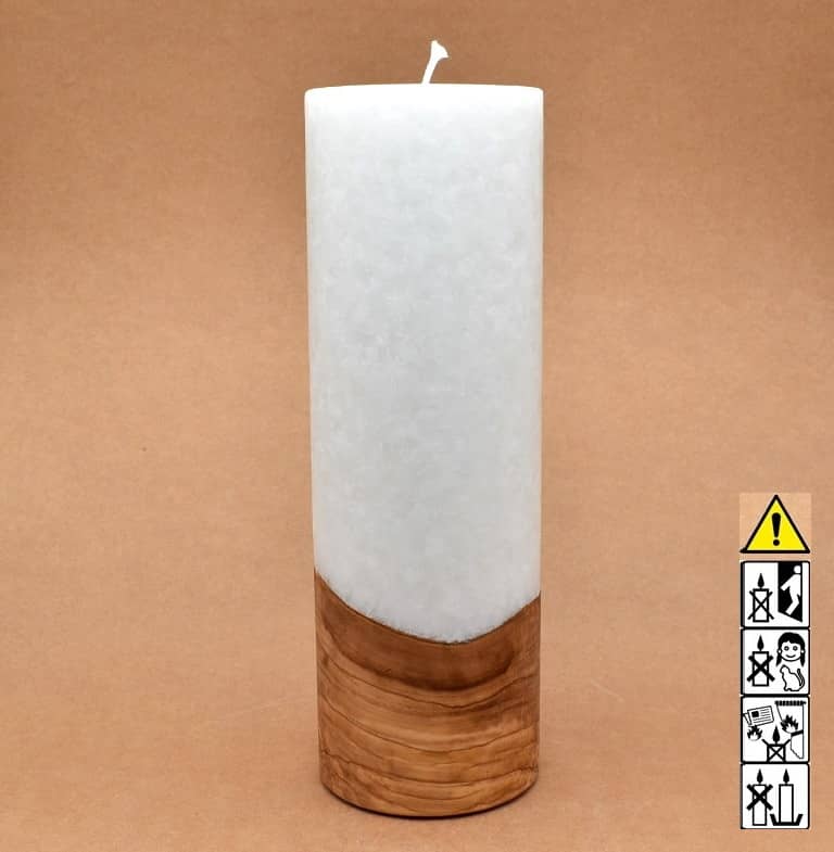 Hochzeitskerze, Kerze mit Holzeinsatz, Teelicht rund, Stearin, im Kerzen online Shop für Hochzeiten bestellen, günstig kaufen.