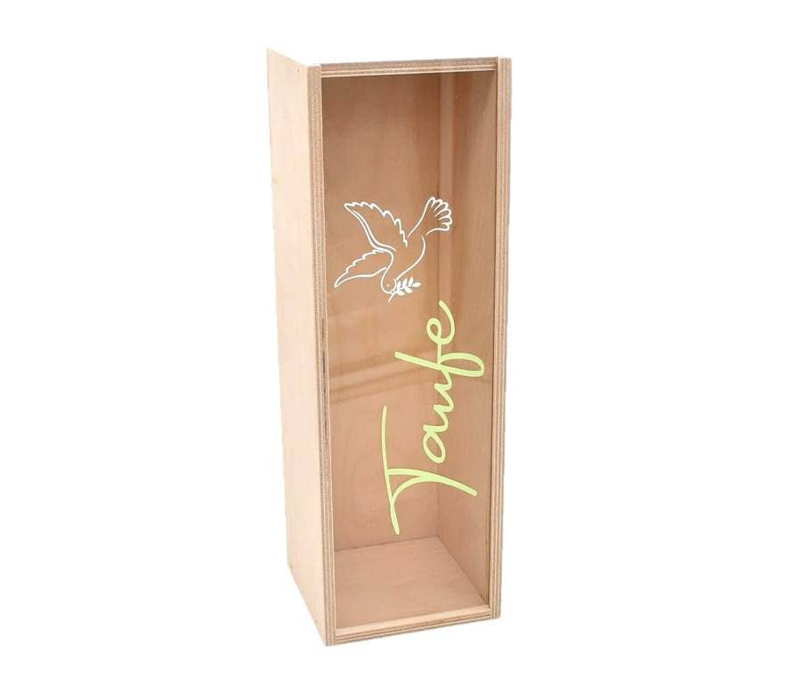 Die schöne Geschenkbox aus Holz "Wein" ist eine tolle nachhaltige Geschenkidee.