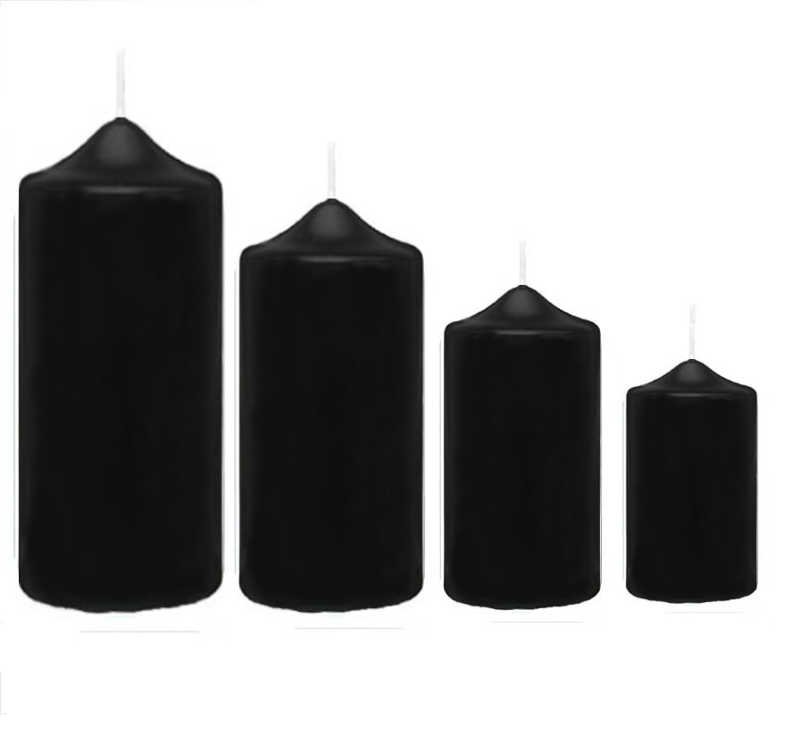 Kerzenrohling Stumpenkerze 250 x 70 mm getaucht schwarz