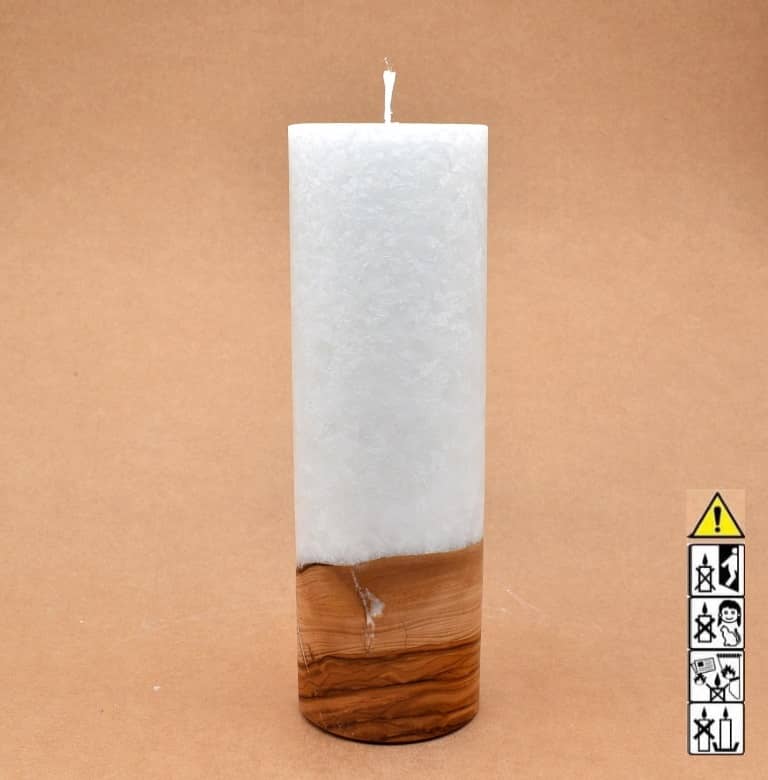 Hochzeitskerze, Kerze mit Holzeinsatz, Teelicht rund, Stearin, im Kerzen online Shop für Hochzeiten bestellen, günstig kaufen.
