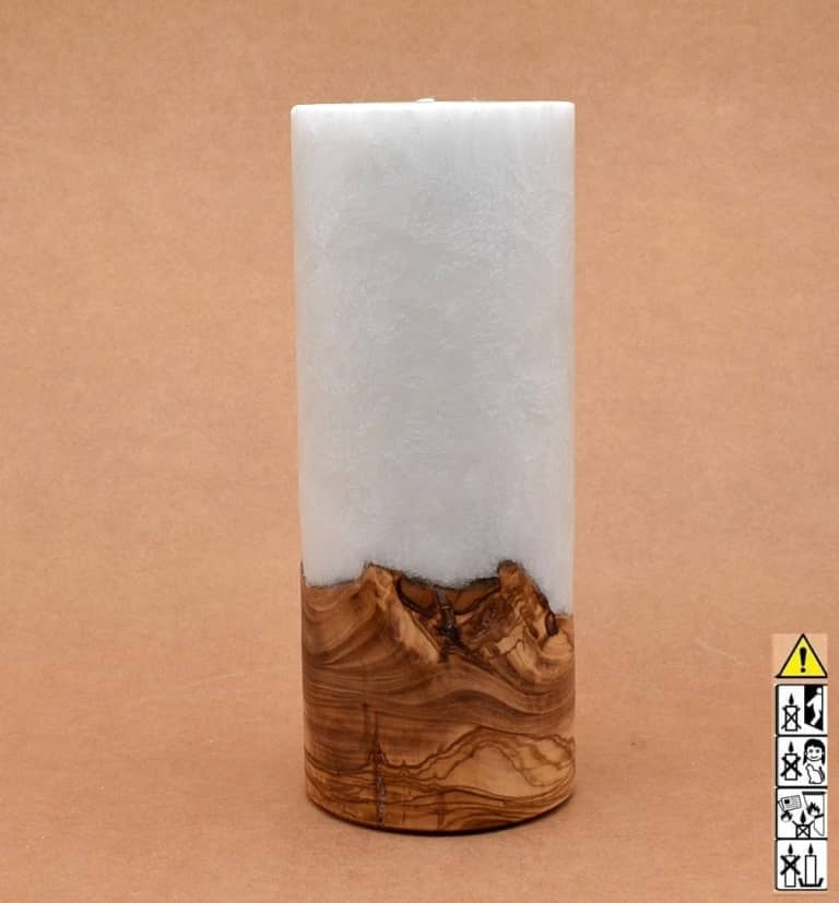 Kerze mit Holz Unikat Rund 80 x 200 mm mit Teelicht Nr.: 22 Kerze mit Holz Unikat Rund 80 x 200 mm mit Teelicht Nr.: 22