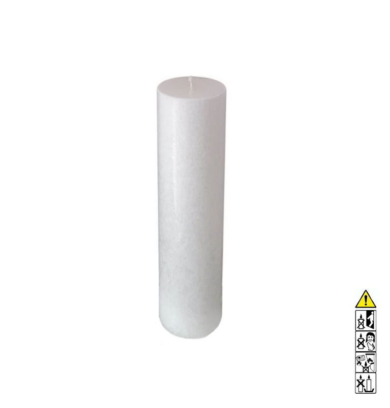 Kerzenrohling Rund Stearin weiß-kristall 70 x 250 mm mit Docht