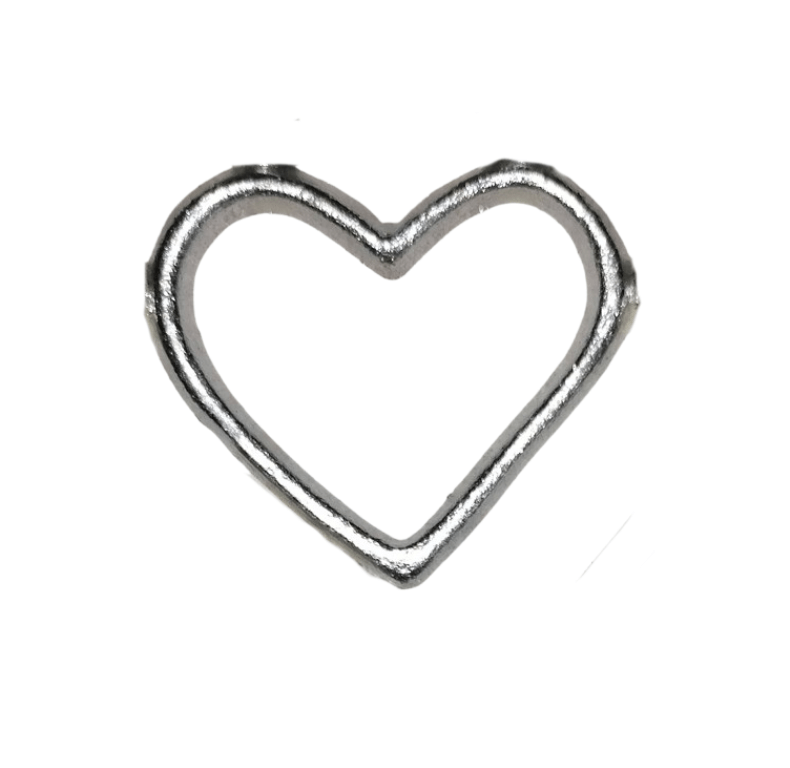 3D Herz offen groß in Silber 35 x 30mm (1 Stück)