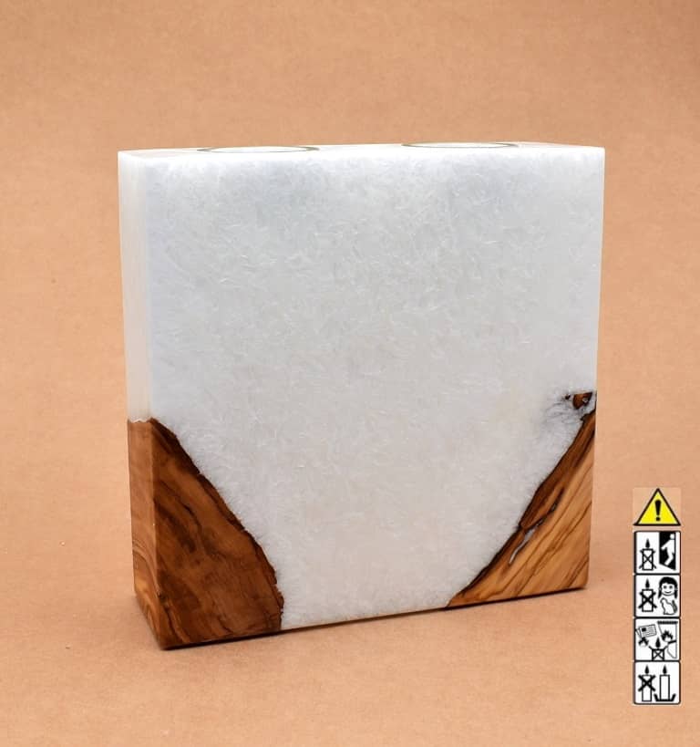 Kerze mit Holzelement für Hochzeitskerze ausgesucht. günstig in unserem Onlineshop kaufen. Personalisierte Geschenke online kaufen