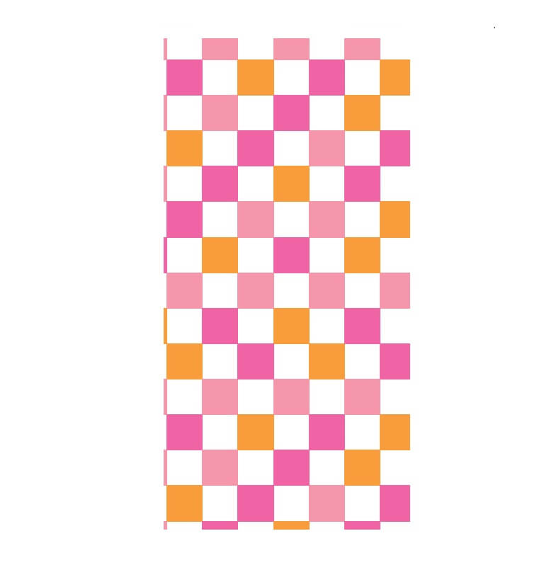 Verzierwachsplatten "2.8-3528 Drucke" Karo Rosa - Bunt