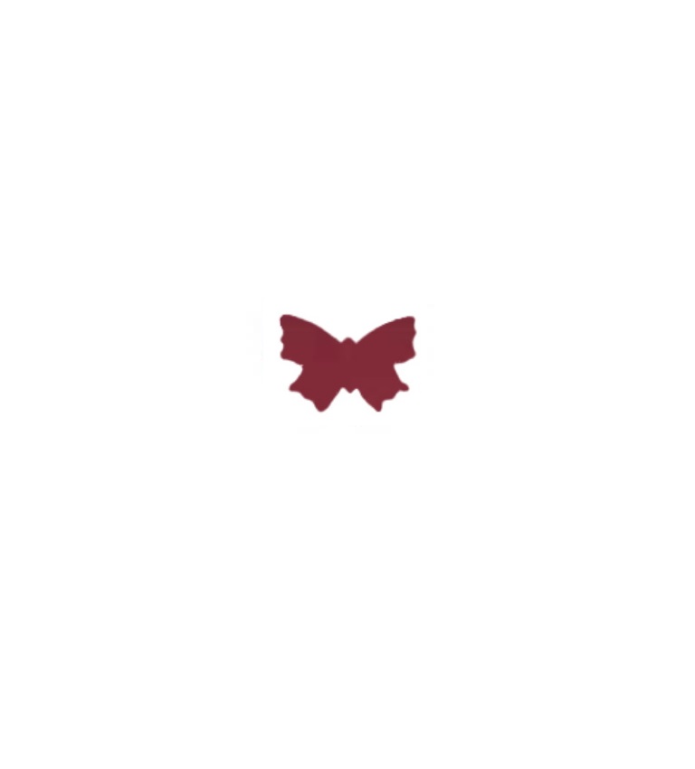 Verzierornament Schmetterling groß ca. 20 x 13 mm Farbe: weinrot Verzierornament Schmetterling groß ca. 20 x 13 mm Farbe: weinrot