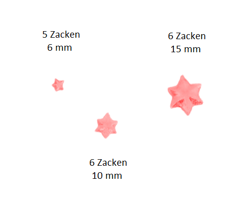 Verzierwachs Sterne 10 mm mit 6 Zacken Rosa (4 Stück)