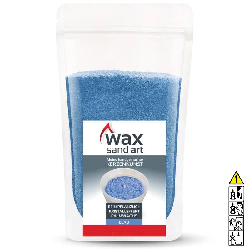 Kerzensand ohne Duft 500 gr. blau - inkl. 2 Holzdochte mit Halter Kerzen selbst machen mit Kerzensand ohne Duft 500 gr. blau - inkl. 2 Holzdochte mit Halter