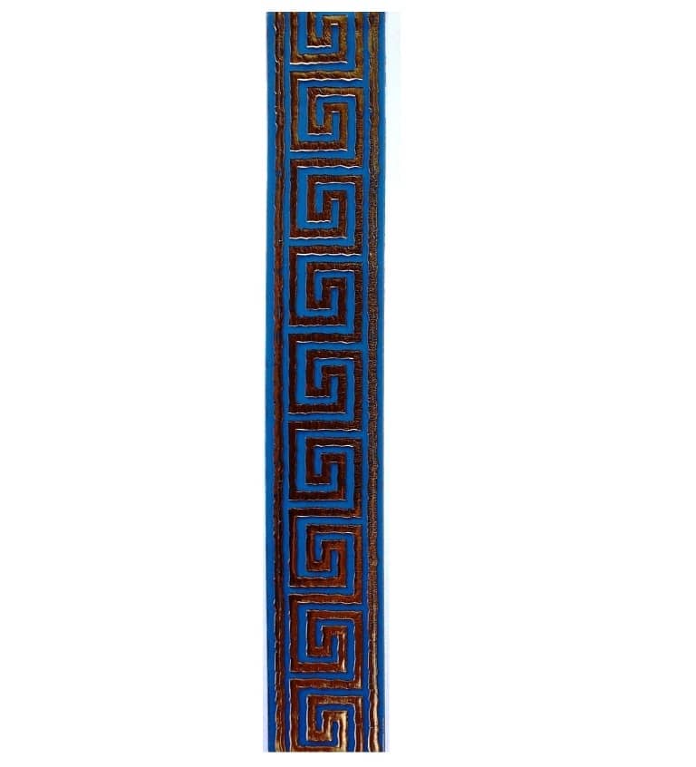Verzierwachs Mäander Gold auf blau (ca. 40x240mm) Verzierwachs Mäander Gold auf blau (ca. 40x240mm)