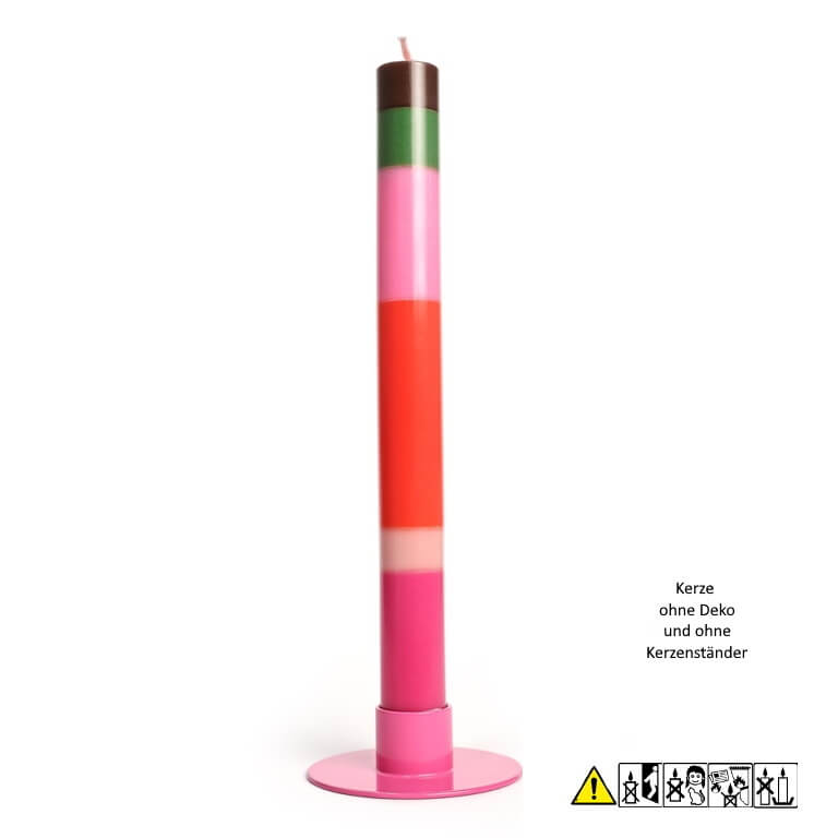 Bunte Stabkerze "Weihnachtsgruss" 22 x 230 mm (ohne Deko)