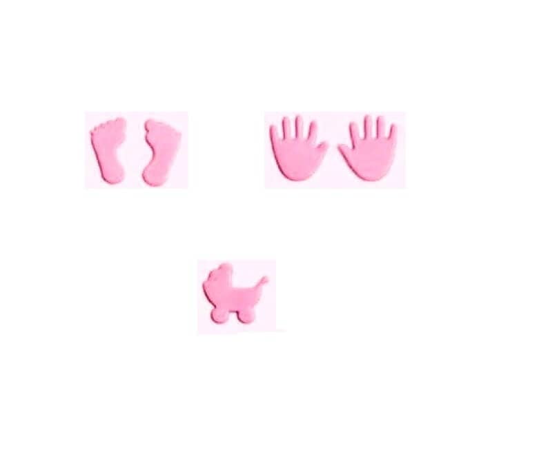 Verzierornament Verzierwachs Set Baby (Füße, Hände, Kinderwagen rosa) Verzierornament Verzierwachs online bestellen Set Baby (Füße, Hände, Kinderwagen rosa)