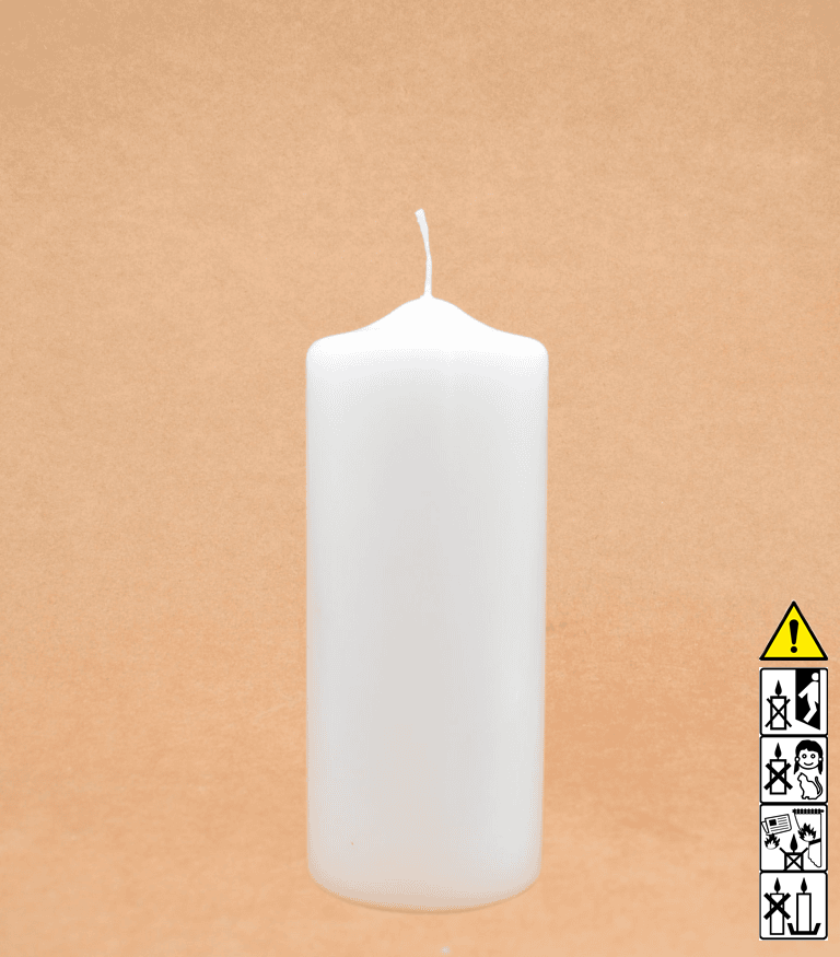 Kerzenrohling Spitzkopfkerze 250 x 100 mm getaucht weiß