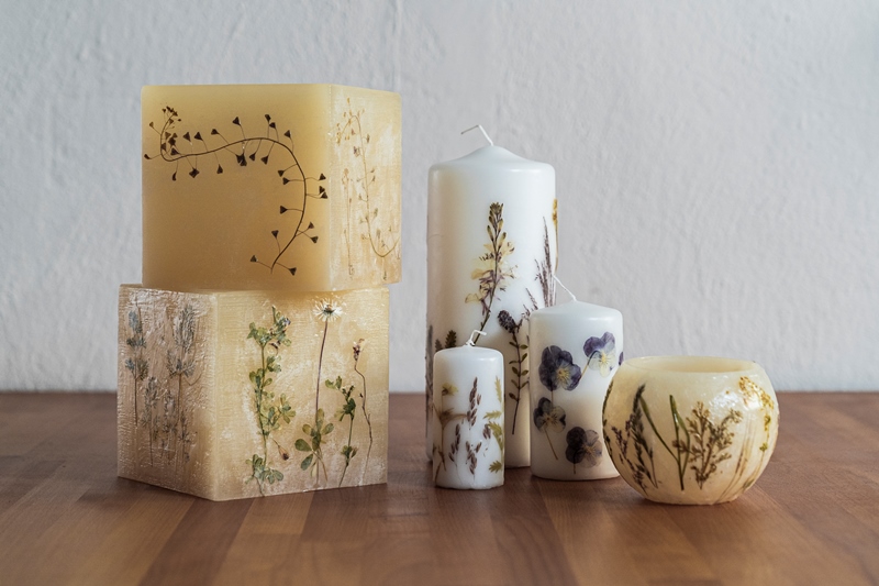 Hochwertige individuelle handgemachte Blumenkerzen Hochwertige individuelle handgemachte Blumenkerzen