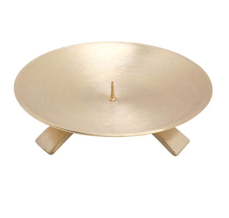 Kerzenständer / Dreifußleuchter Ø Innen = 13 cm goldoptik matt mit kleinen Dorn Für ihre Kerze ist ein Kerzenständer / Dreifußleuchter Ø Innen = 13 cm goldoptik matt mit kleinen Dorn optimal.