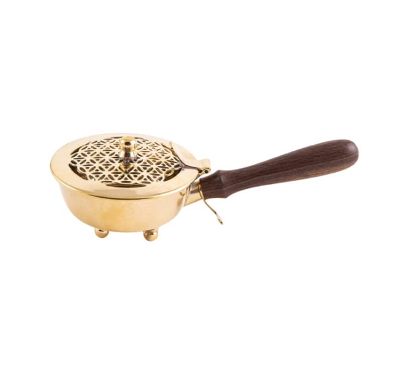 Tragegefäß Blume des Lebens aus Messing ca. Ø 9,0 cm