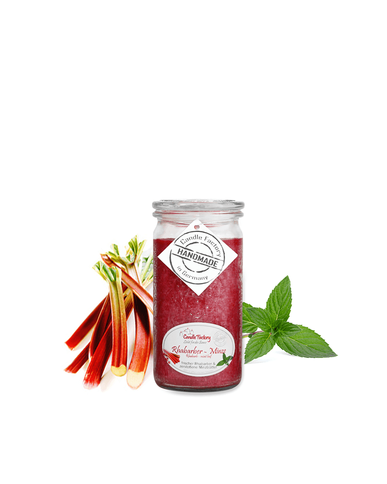 Rhabarber Minze Mini Jumbo hochwertige Duftkerze im Glas