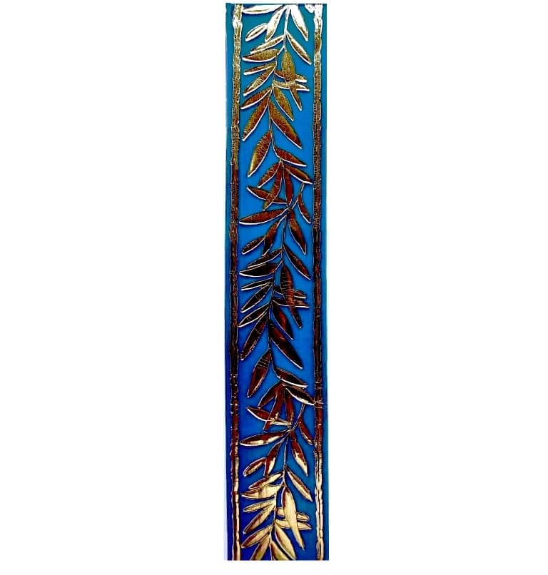 Verzierwachs Olivenzweig Gold auf blau (ca. 40x240mm) Verzierwachs Olivenzweig Gold auf blau (ca. 40x240mm)