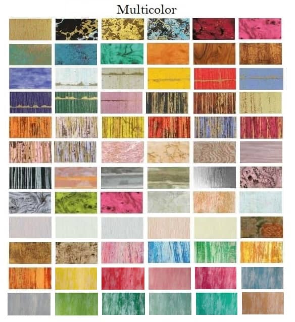Verzierwachsplatten "2.5-970 multicolor" gestreift  terakotta/silber