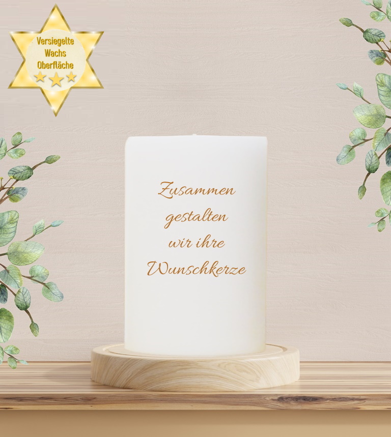 Personalisierte Kerze Oval "selbst gestaltet" 220 x 135 mm Personalisierte Kerze Oval "selbst gestaltet" 220 x 135 mm