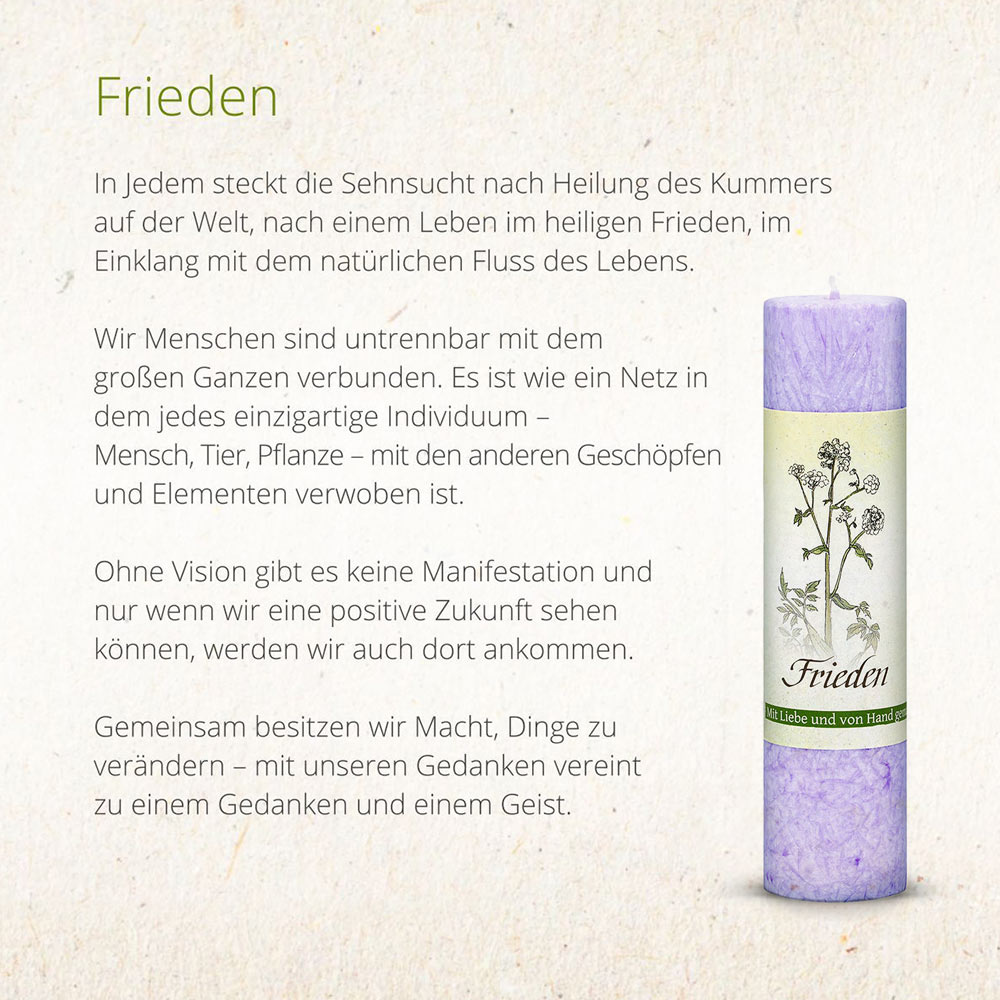 Allgäuer Heilkräuterkerze - Kerzen Lebensthemen - Frieden in flieder-violett in unserem Kerzen Online Shop kaufen