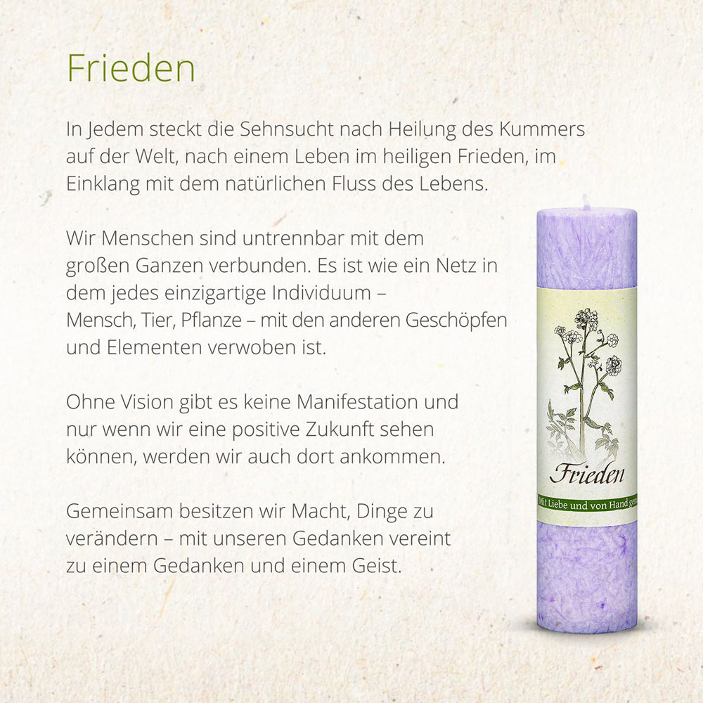 Allgäuer Heilkräuterkerze - Kerzen Lebensthemen - Frieden in flieder-violett in unserem Kerzen Online Shop kaufen Allgäuer Heilkräuterkerze - Kerzen Lebensthemen - Frieden in flieder-violett in unserem Kerzen Online Shop kaufen