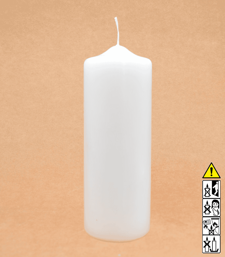 Kerzenrohling Spitzkopfkerze 300 x 100 mm getaucht weiß