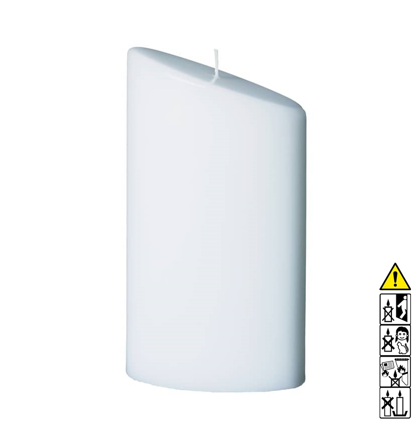 Kerzenrohling Ellipse abgeschrägt 165 x 90 x 55 mm getaucht weiß Mit hochwertigen Kerzenrohling Ellipse abgeschrägt 165 x 90 x 55 mm getaucht weiß bastelt macht Freude.