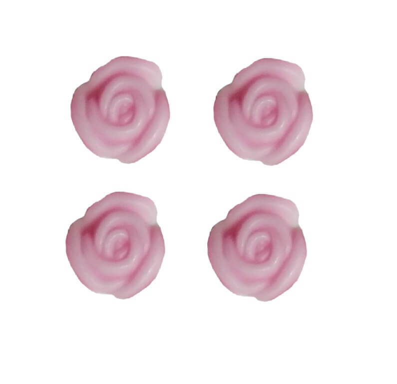 Rosenblüte 12mm in rosa (4 Stück)
