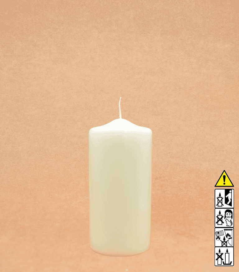 Kerzenrohling Spitzkopfkerze 200 x 90 mm getaucht elfenbein