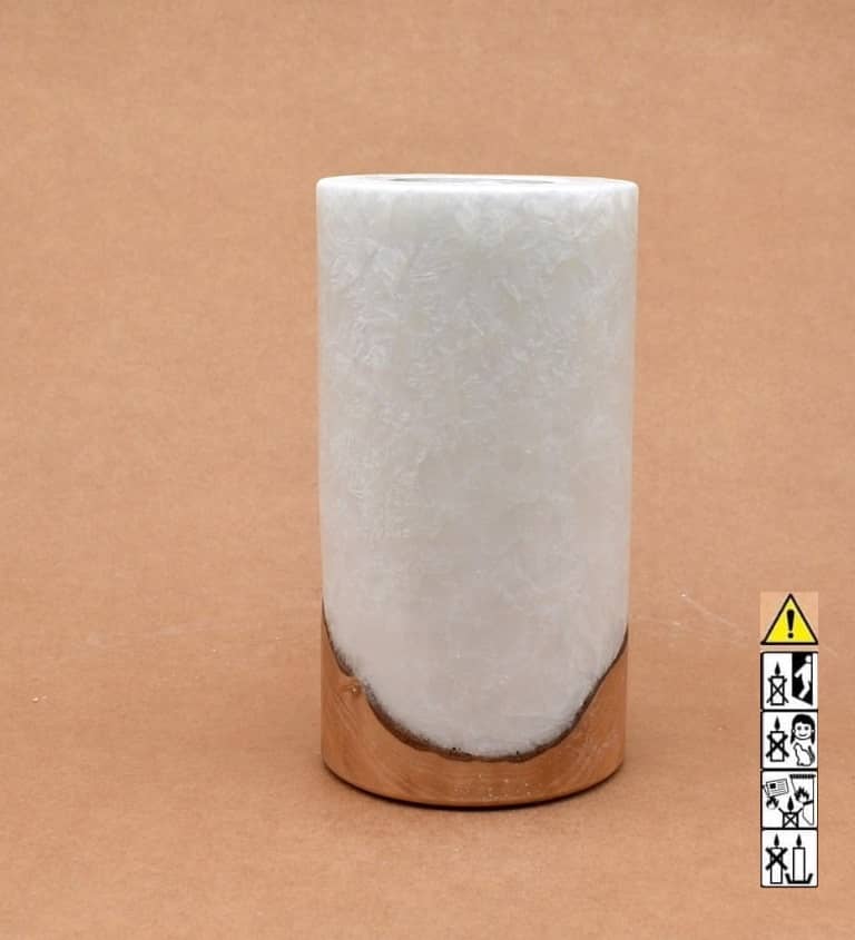 Kerze mit Holz Unikat Rund 80 x 150 mm mit Teelicht Nr.: 11