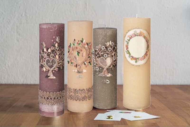 Hochzeitskerze Rustica verziert Hochzeitskerze Rustica verziert . Jetzt in unserem Kerzen Onlineshop kaufen. Hochzeitskerzen in verschiedenen Größen und Farben.