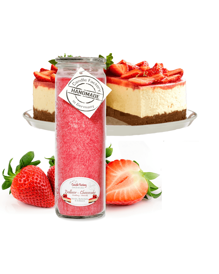 Erdbeer-Cheesecake - Big Jumbo Duftkerze im Glas von Candle Factory