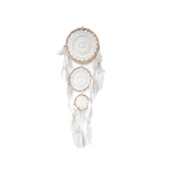 Traumfänger 3-fach Ø = 40 cm handgeknüpft mit Federn Traumfänger 3-fach Ø = 40 cm handgeknüpft mit Federn