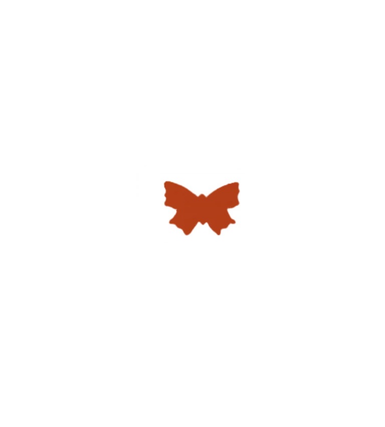 Verzierornament Schmetterling groß ca. 20 x 13 mm Farbe: terracotta Verzierornament Schmetterling groß ca. 20 x 13 mm Farbe: terracotta