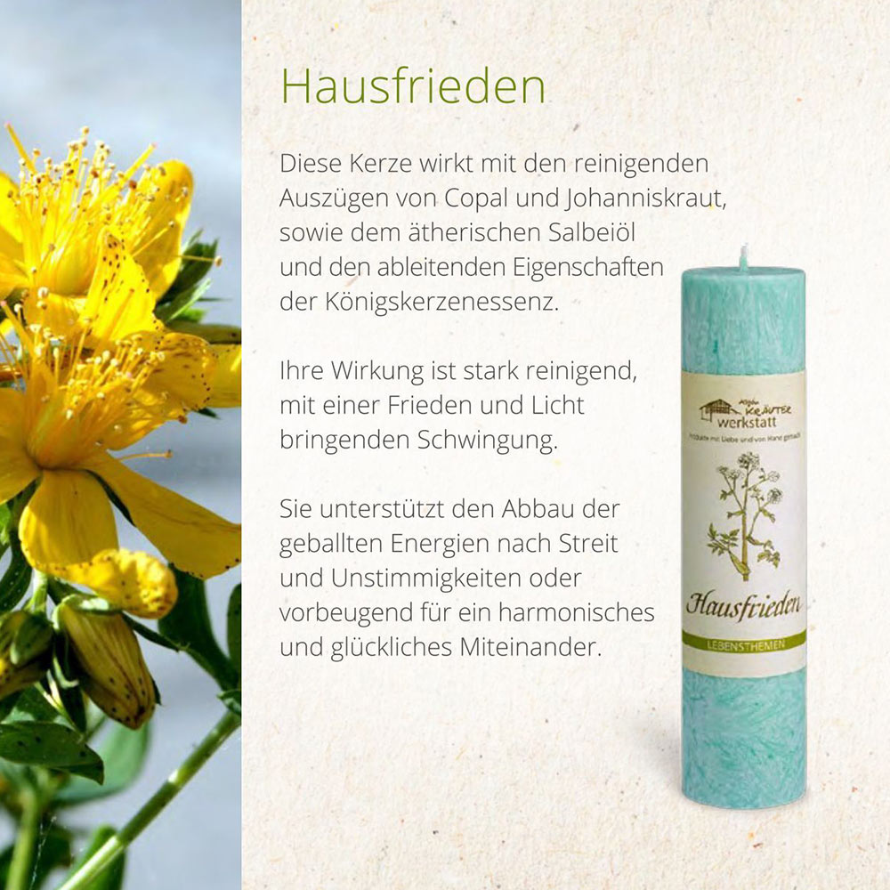 Allgäuer Heilkräuterkerze - Kerzen Lebensthemen - Hausfrieden in türkis in unserem Kerzen Online Shop kaufen Allgäuer Heilkräuterkerze - Kerzen Lebensthemen - Hausfrieden in türkis in unserem Kerzen Online Shop kaufen