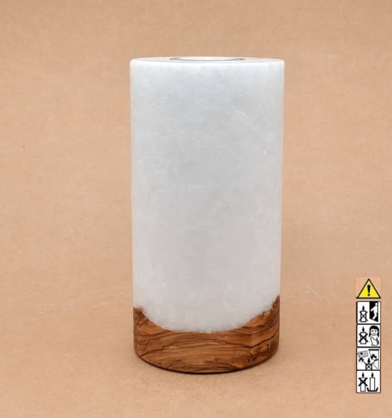 Hochzeitskerze, Kerze mit Holzeinsatz, Teelicht rund, Stearin, im Kerzen online Shop für Hochzeiten bestellen, günstig kaufen.