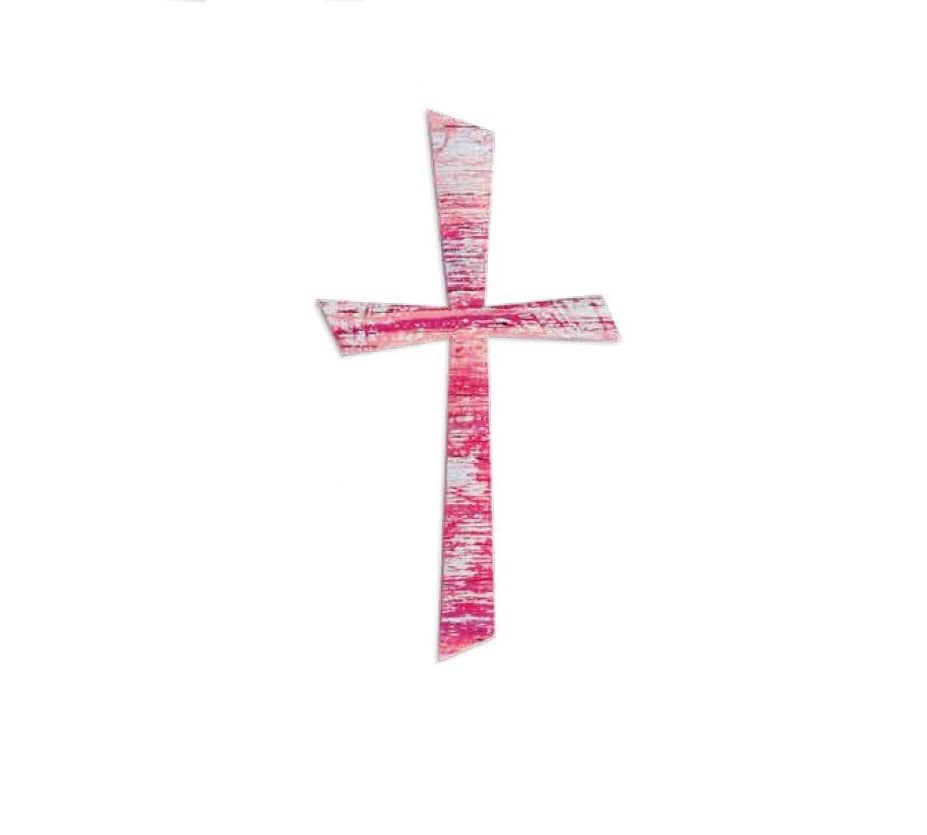Verzierornament Verzierwachs online bestellen Kreuz rosa 150 x 57 mm