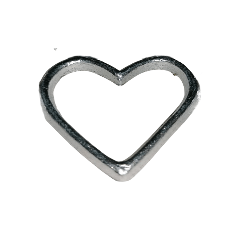 3D Herz offen groß in Silber 35 x 30mm (1 Stück)