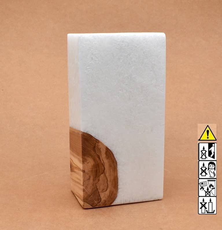 Kerze mit Holz Unikat Quader 70 x 100 x 200 mm mit Teelicht Nr.: 4