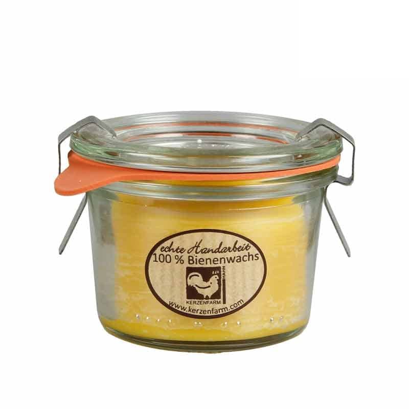 Hochwertige Bienenwachskerze im Weckglas®, 80 ml