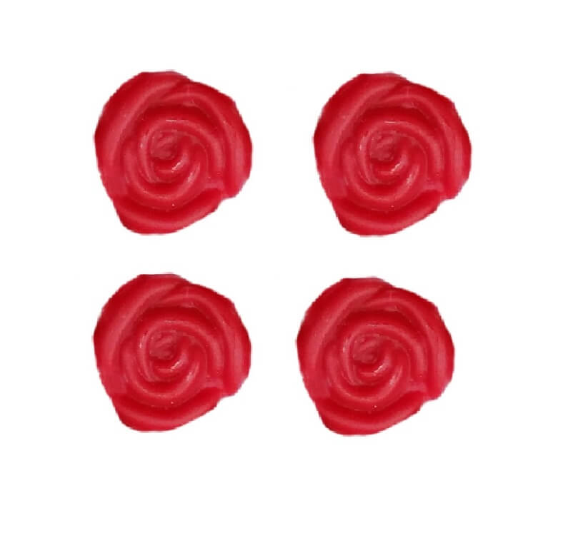 Rosenblüte 12mm in rot (4 Stück)