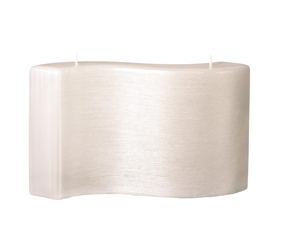 Mit hochwertigen Kerzenrohling Welle 150 x 260 x 45 mm Perlmutt weiß bastelt macht Freude.