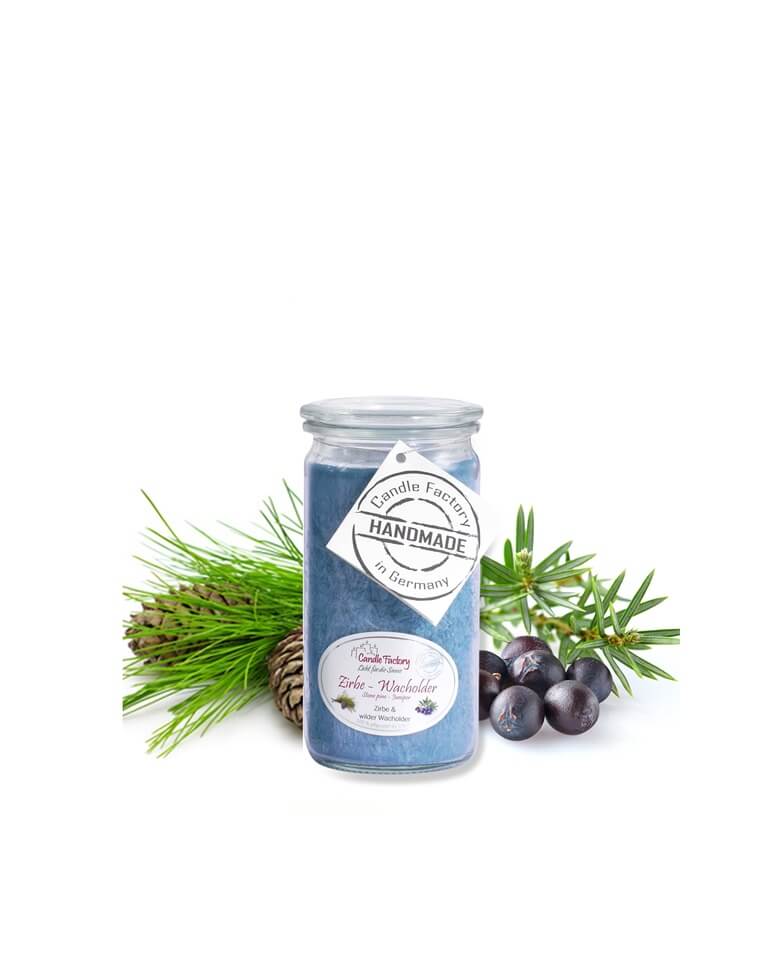 Hochwertige Duftkerze von Candle Factory Zirbe Wacholder Mini Jumbo im Glas g?nstig in Kerzen Online Shop kaufen. Duftkerzen im Glas. Geschenkidee Zirbe Wacholder Mini Jumbo im Glas