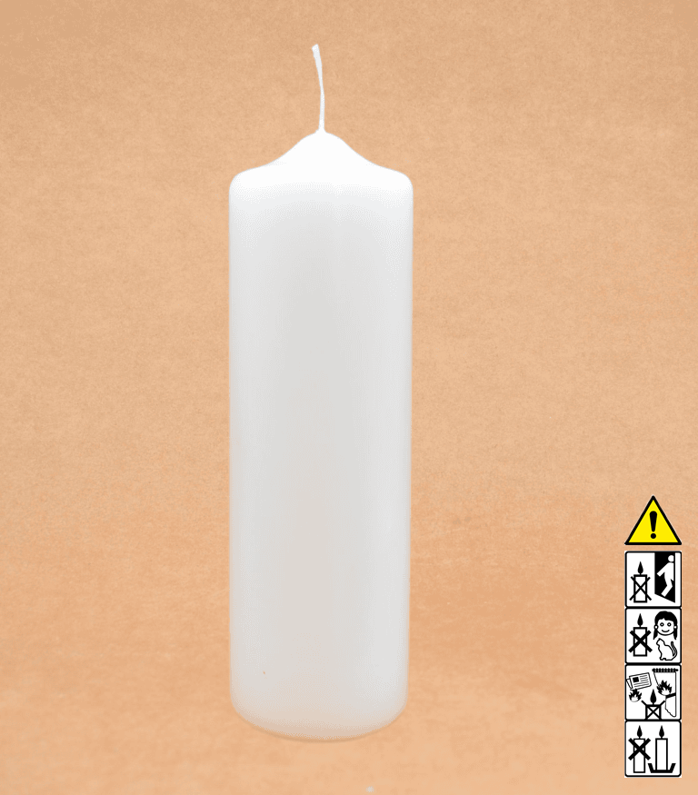 Kerzenrohling Spitzkopfkerze 300 x 90 mm getaucht weiß