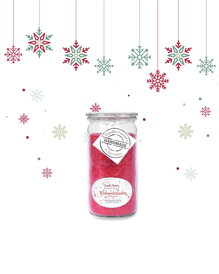 Weihnachtszauber Mini Jumbo hochwertige Duftkerze im Glas