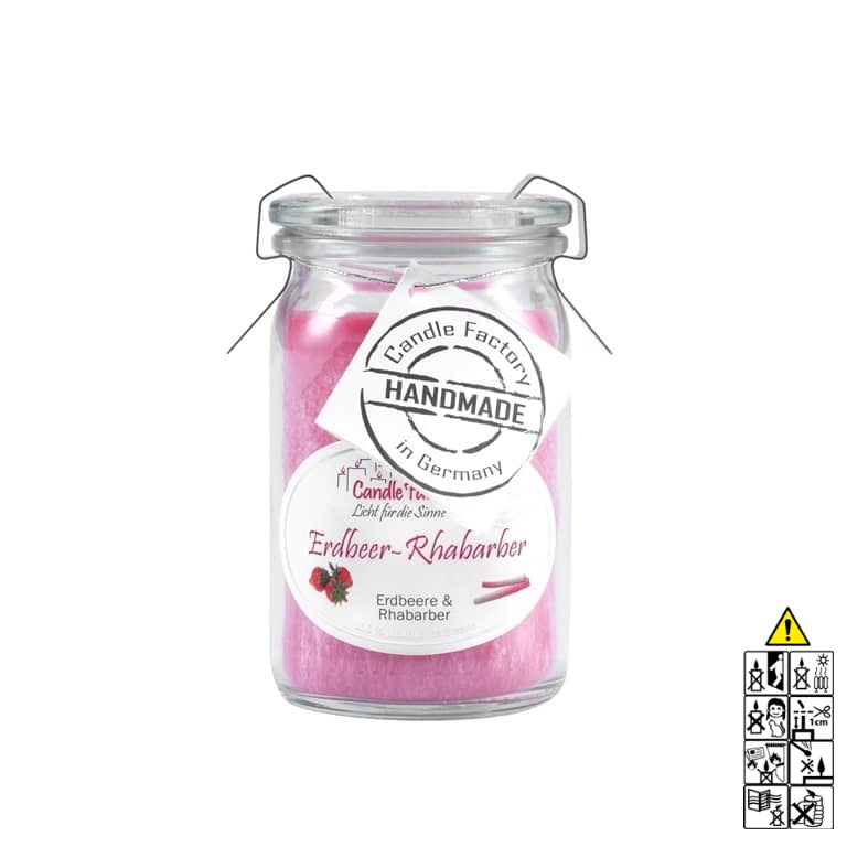 Hochwertige Erdbeere Rhabarber Baby Jumbo Duftkerze im Glas in der Farbe rose. Hochwertige Duftkerze von Candle Factory Erdbeere Rhabarber Baby Mini Jumbo Duftkerze im Glas in der Farbe rose g?nstig in Kerzen Online Shop kaufen. Duftkerzen im Glas. Geschenkidee Erdbeere Rhabarber Baby Mini Jumbo Duftkerze im Glas in der Farbe rose.